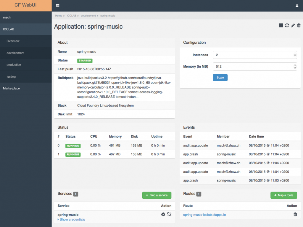 CF-WebUI-Application View