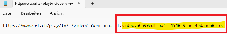 Link zum Rauskopieren der relevanten ID
