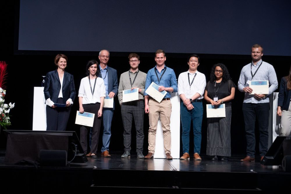 Group photo of the award winners at the Swiss Conference on Data Science