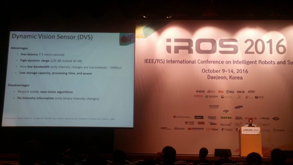 Davide Scaramuzza presenting at IROS