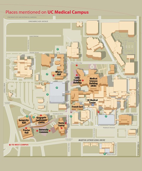 Map of the UC Medical Campus
