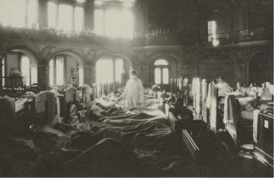 Spanische Grippe und Pandemien. Die Tonhalle Zürich wurde im November 1918 als Notspital genutzt.
