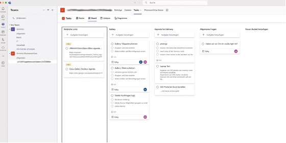 Aufnahme des Bildschirms um die Kommunikationsstruktur besser zu verstehen. Prototype: Microsoft Teams Struktur aufgesetzt