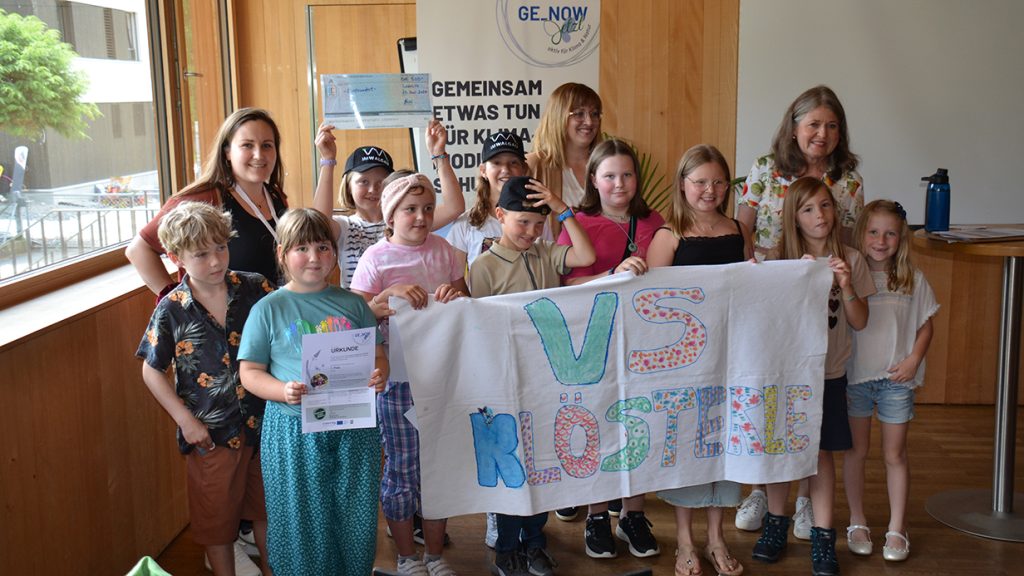 Siegerklasse der 10-Jährigen bei der Schulchallenge «KlimAktion» des Interreg-Projekts GE_NOW.