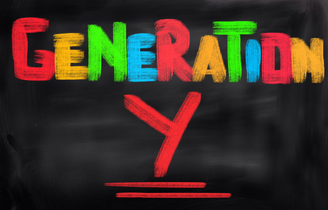 farbiger Schriftzug "Generation Y"