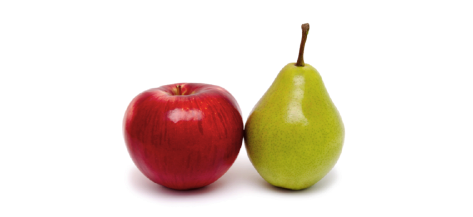 Äpfel mit Birnen vergleichen