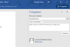 OneDrive Datei in Word freigeben